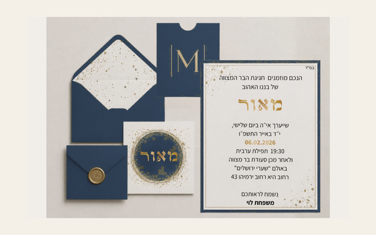 הזמנה דיגיטלית מעוצבת